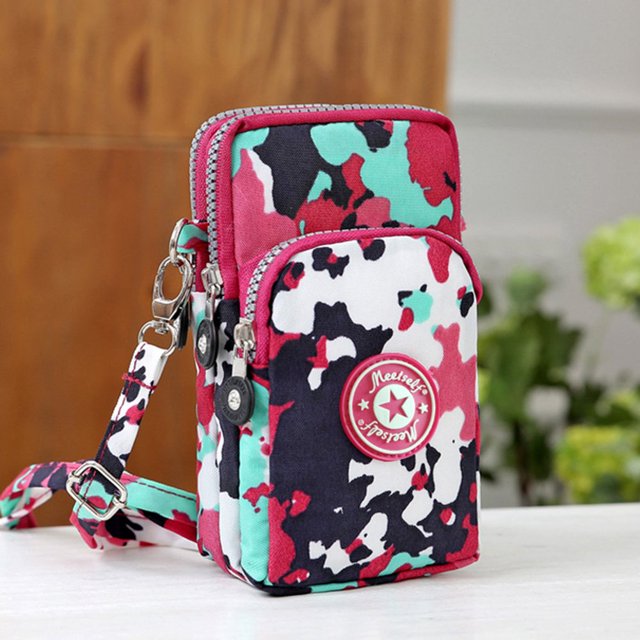 Sac de Cellulaire pour Femme avec Grande Capacité, Sangle de Poignet, Design Imprimé pour Extérieur, École, Bureau, Trajet