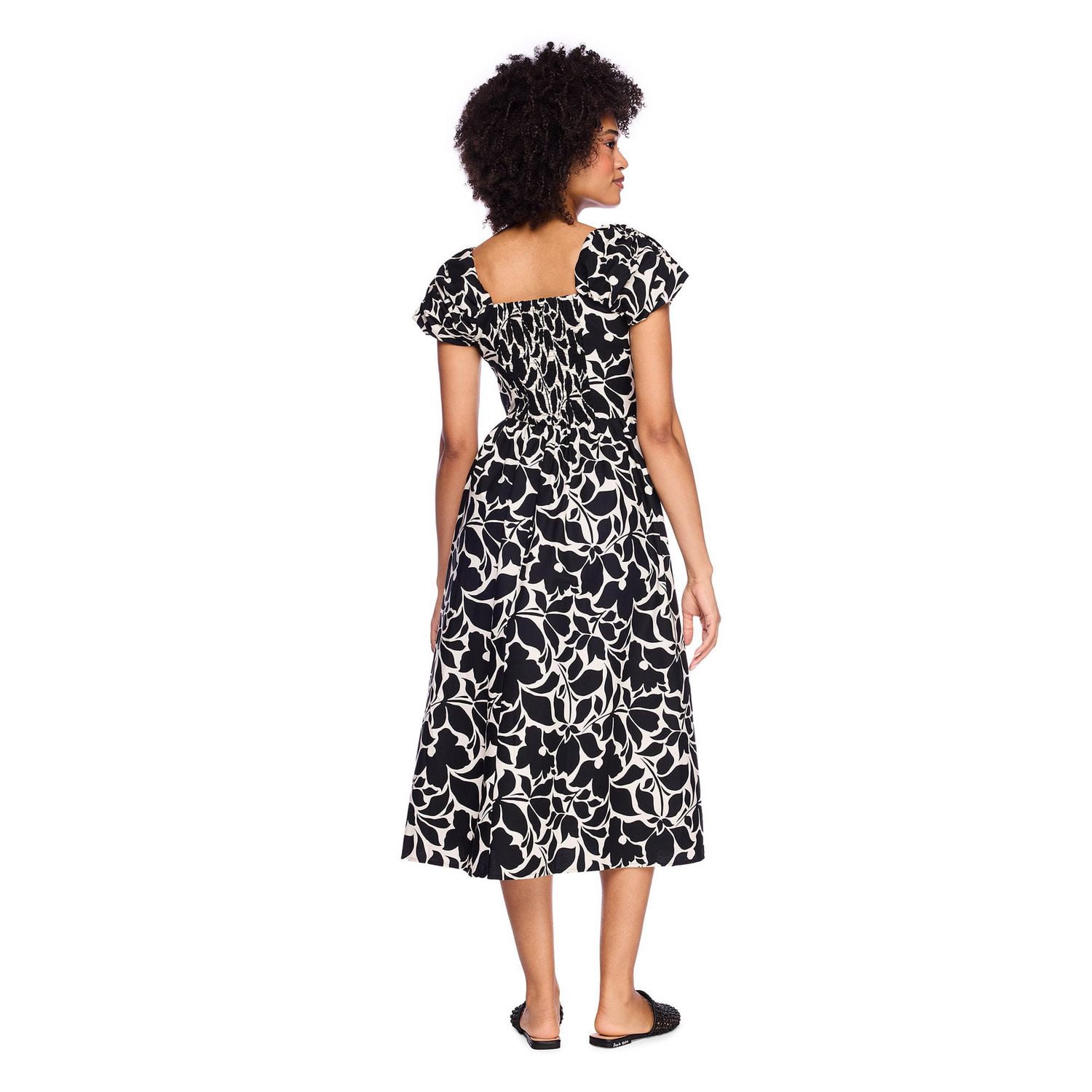 Robe longue imprimée à manches bouffantes George pour femmes