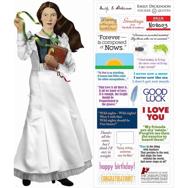 Emily Dickinson Quotable Notable - Carte de Souhaits et Feuille d'Autocollants - Enveloppe Incluse