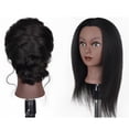 thumbnail image 4 of Hair Styling Practice Doll Head Training Mannequin Clamp 14in Light Black A, 4 of 9