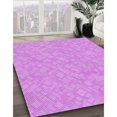 thumbnail image 3 of Ahgly Company Tapis d'Intérieur Lavables en Machine, Carrés de Transition Violet Violet, 4' Carré, 3 of 7