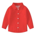 thumbnail image 1 of vdgthytj Toddler Baby Boys Girls Button down Shirts Kids Collared Long Sleeve Uniform Dress Shirt Tops Spring Fall Clothes, 1 of 6