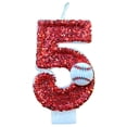 thumbnail image 2 of Baseball Glitter Birthday Cake Candle, Number Topper Decor for Sports Themed Party, 2 of 4