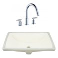 thumbnail image 1 of 20.75-in. W CSA Rectangle Bathroom Undermount Sink Set In Biscuit - Chrome Hardware AI-23084, 1 of 8