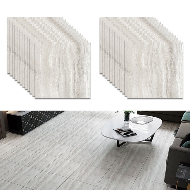24 Vinyl Floor Tiles for Living Room Self-adhesive PVC Flooring