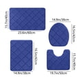 thumbnail image 3 of Rbaofujie Toilet Rug Memory Foam Bath Mat 4 Set Bathroom Rugs for 4 Pcs Toilet Mats Universal Soft Comfortable Water Absorption Non-Slip Thick Machine Washable Easier To Dry Dark Floor Rug, 3 of 7