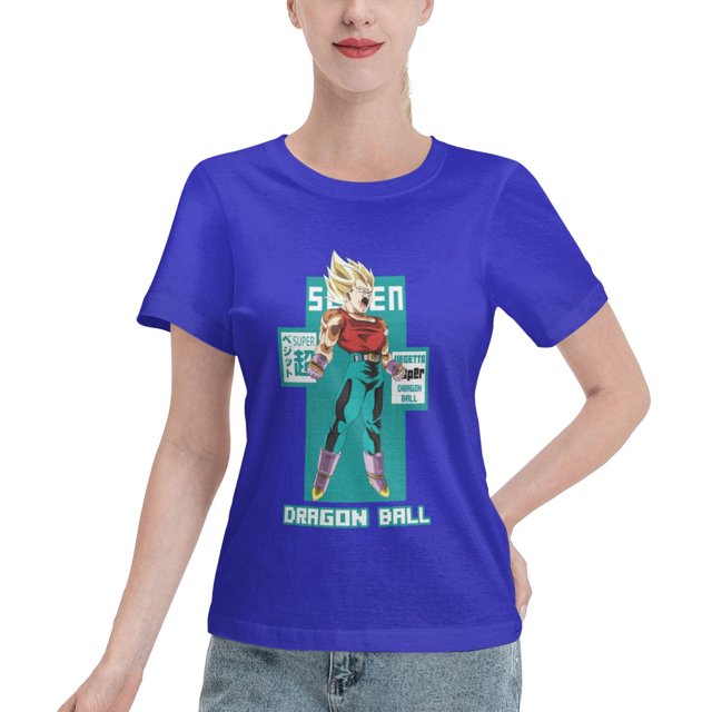 T-Shirt Basique à Manches Courtes pour Femmes Super Saiyan