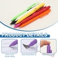 thumbnail image 3 of Uxcell 6 Pcs Retractable Gel Pens, 0.5mm Black Ink Fine Point Smooth Writing Cute Aesthetic Pen Quick Dry for Office Home Journaling Note Taking Supplies, Red, 3 of 6