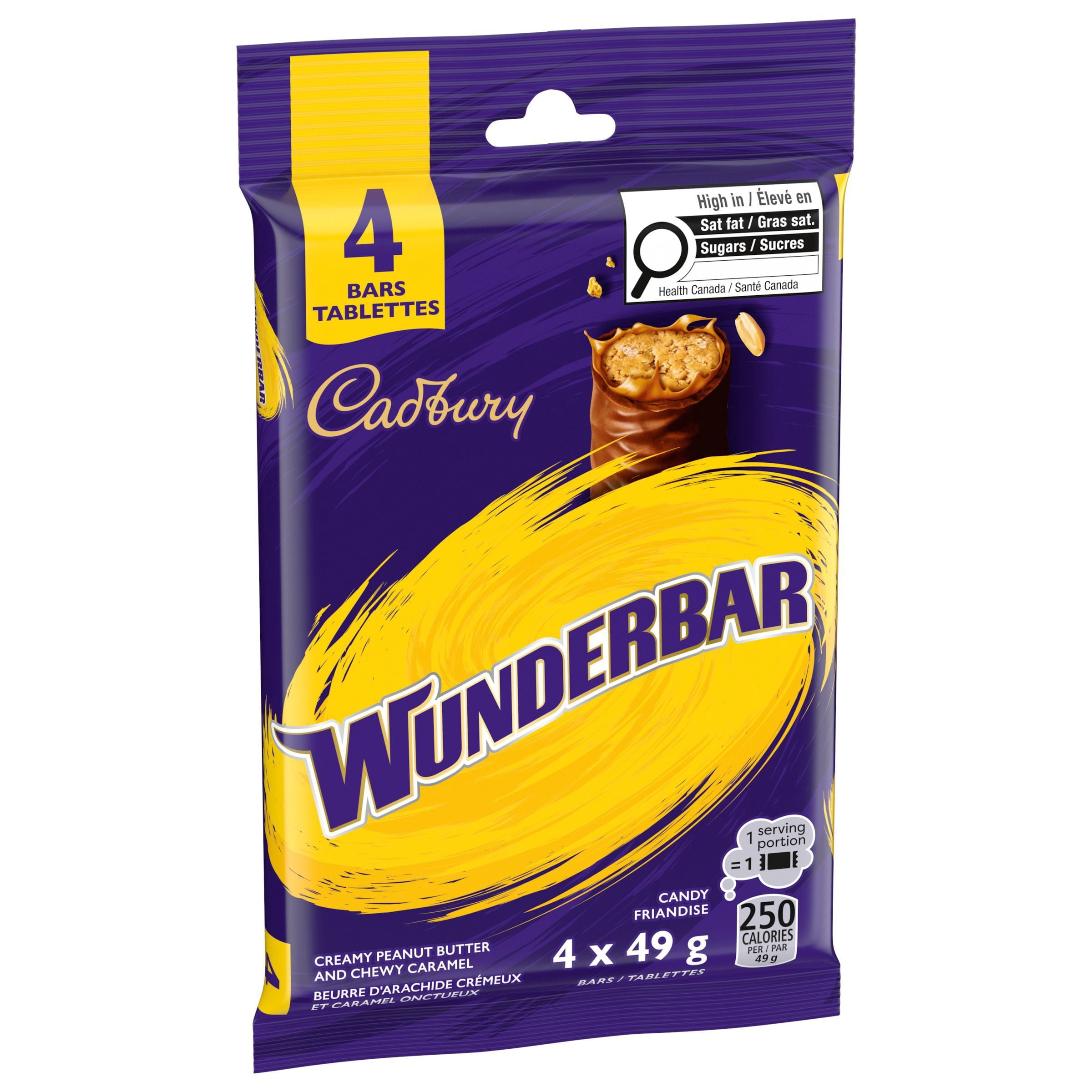 CADBURY WUNDERBAR Friandises à saveur de chocolat de, Friandises à saveur de chocolat en vrac, gâterie sucrée, emballage multiple (4 emballages)