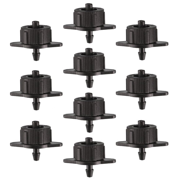 Unique Bargains Pressure Compensating Dripper 1 GPH 4L/H Emitter for Garden Lawn Drip Irrigation with Barbed Hose Connector, Black 25pcs