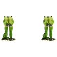 thumbnail image 4 of VONKY Home Decor Accent Handmade Frog Figurine Green Unique Style Home Decoration Couple Frog A 2Set, 4 of 6
