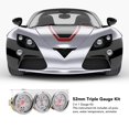 thumbnail image 3 of Triple Gauge Kit, Durable AMP Oil Pressure Water Temp Meter White Dial 52mm  For Most 12v Vehicles, 3 of 8
