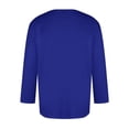 thumbnail image 3 of Hiiyo Men's Plus Size T-Shirt Comfortable Solid Color 3/4 Sleeve T Shirt, Blue, 3 of 6