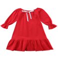 thumbnail image 1 of Kids Baby Girl Princess Party Cotton Dress Long Sleeve Ruffle Nightgown, 1 of 6