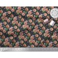 thumbnail image 2 of Soimoi Orange Rayon Fabric American Robin,Insect & Flower Print Sewing Fabric BTY 56 Inch Wide, 2 of 3
