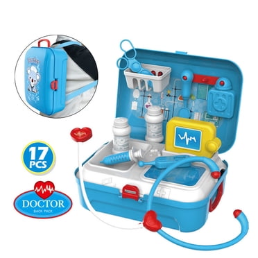 Staron Trousse de Docteur 17 Pcs pour Tout-Petits 3-5 (Bleu), Jouets de Jeu d'Imitation Ensemble de Docteur pour Jeu de Rôle Amusant, Jeu de Docteur pour Enfants Garçons Filles