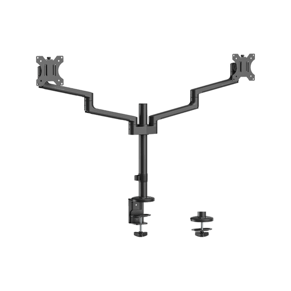 MSI PRO MT81D - Premium Aluminum Dual Monitor Stand Arms, Supports 17-32" & 17.6 lbs per Screen, VESA Compatible, Adjustable Desk Mount - Black