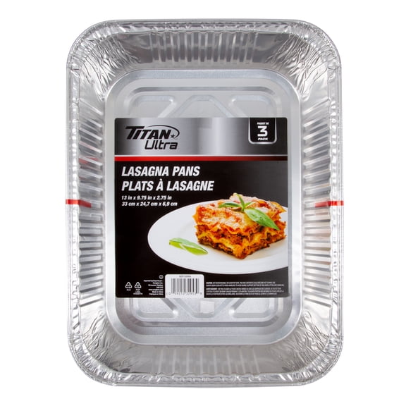 TITAN Ultra Plat à lasagne en aluminium, paquet de 3
