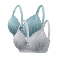 thumbnail image 2 of Sentmoon 2 Pieces Womens Bras Plus Size Buttery Soft Push up Tshirt Bras Seamless Breathable Solid Color Sleep Sports Bra Delightful for Daily Commute Gray L, 2 of 3