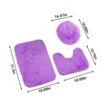 thumbnail image 3 of TIMIFIS Bathroom Rugs Household Supplies Solid Color 3 Piece Bathroom Rug Set Bathroom Toilet Carpet Anti-Slip Mat Solid Color Bathroom Toilet Floor Mat Mothers Day Gifts pring, 3 of 7