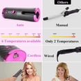 thumbnail image 2 of POINTERTECK Automatic Curling Iron   Cordless Hair Curlers with Adjustable Temps & Timers  Ceramic Barrel Auto Wave Wand  Portable Rotating Curling Wand Hair Styling Tool for Travel, 2 of 6