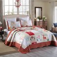 thumbnail image 1 of MarCielo Christmas Quilt Set Bedspread Set B023(King), 1 of 7