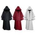 thumbnail image 4 of yingyy Halloween Cloak Hooded Scary Cape Solid Color Robe Costume Carnival Red S, 4 of 6