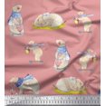 thumbnail image 1 of Soimoi Cotton Duck Fabric Cycle,Rabbit & Bear Kids Print Fabric by the Yard 56 Inch Wide, 1 of 2