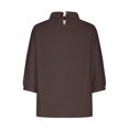 thumbnail image 4 of AherBiu Chemises en Lin pour Femmes Manches 3/4 Col à Revers Style Rétro Hauts Décontractés Amples Mode Automne 2024 Blouses, 4 of 5
