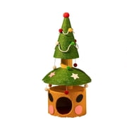 ZLight Christmas Cat Tree, Tree Cat With Cat Cat With Toys. Sturdy, Assembly, Weight Capacity. Suitable For Balconies, Rooms, Orange-2nd floor