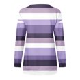 thumbnail image 5 of Chandails à Capuchon Mode pour Femmes 2023 Hauts Automne Manches Longues Ample Chandail à Enfiler Chemise Chic Décontracté Dames Rayé Col Rond Chandails 50 % de Rabais Liquidation Costumes d'Halloween/Noël, 5 of 5