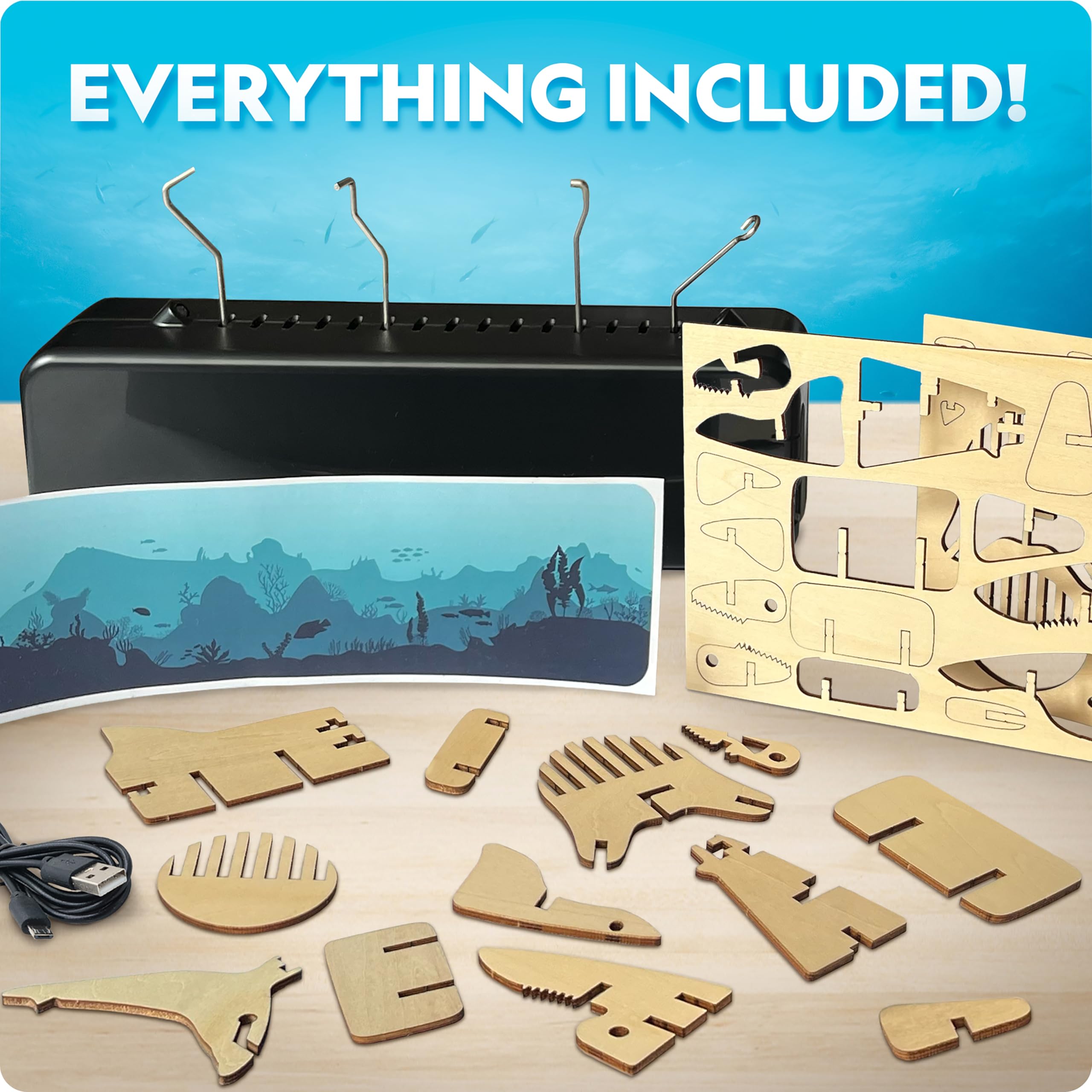 National Geographic Motorized Shark 3D Puzzle - 45-Piece 3D Wood