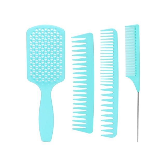 Hair Comb Brush, Hair Comb Set Massage Frosted Handle For Home Salon For Daily Life Green Box Packed