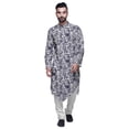 thumbnail image 1 of Atasi Cotton Flex Asymmetrical Long Sleeve Kurta For Men Printed Designer Kurta, 1 of 1
