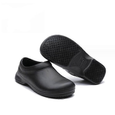 Men's Clogs, Slip Resistant Shoes for Men Food Service, Non Slip Restaurant and Chef Shoes Men Slip Resistant for Kitchen Work or Nursing, Black, Oil