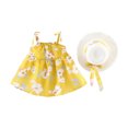 thumbnail image 1 of Vêtements d'Été pour Bébés Filles, Tout-Petits, Mignon, Sans Manches, Robes à Imprimé Floral, Ensemble avec Chapeau, Robe de Plage pour Enfants, 1 of 6