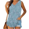 thumbnail image 2 of Birdeem Womens Print Tank Tops V-Neck Basic Casual Flowy Summer Sleeveless T-Shirt, 2 of 12