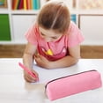 thumbnail image 1 of Pink Students Simple Oxford Cloth Pencil Bag Large Capacity Stationery Organizer Compact Opening Design Pink School Supply, 1 of 7