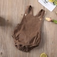 thumbnail image 3 of Mialoley Newborn Baby Corduroy Sleeveless Romper Solid Color Backless Jumpsuit, 3 of 8