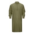 thumbnail image 1 of Wdgfv Kaftan pour Homme Robe Boutonnée à Manches Longues en Coton et Lin Thobe Décontracté Robe Musulmane Henley Chemise, 1 of 7