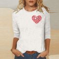 thumbnail image 2 of Penkiiy Chemises de la Saint-Valentin pour Femmes Décontractées Manches 3/4 Col Rond Blouses Imprimé Mignon Tuniques Tops 2025 3TG Multicolore, 2 of 5