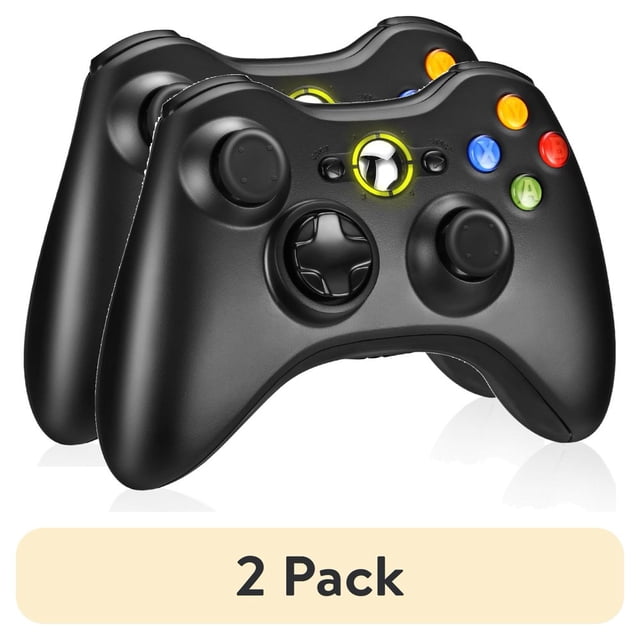 LNGOOR For Microsoft Xbox 360 Wireless Controller Play Gaming Black