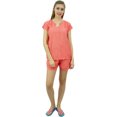 thumbnail image 2 of Bimba Pyjama 2 Pcs pour Femmes Bleu Marine à Boutons Chemise et Short Robe de Nuit-16, 2 of 11