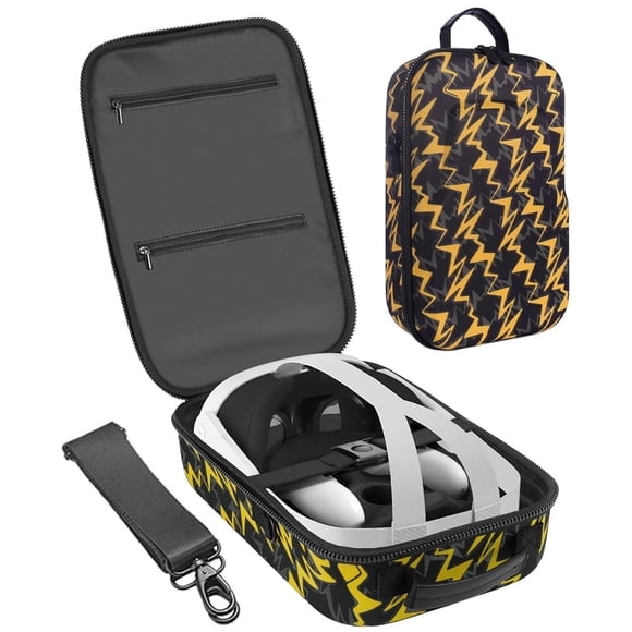 Hard Carrying Case Compatible with Oculus Quest 3 Accessories VR Headset, Travel Storage Bag with Silicone Face Cover, Lens Protector, Elite Strap and Touch Controllers