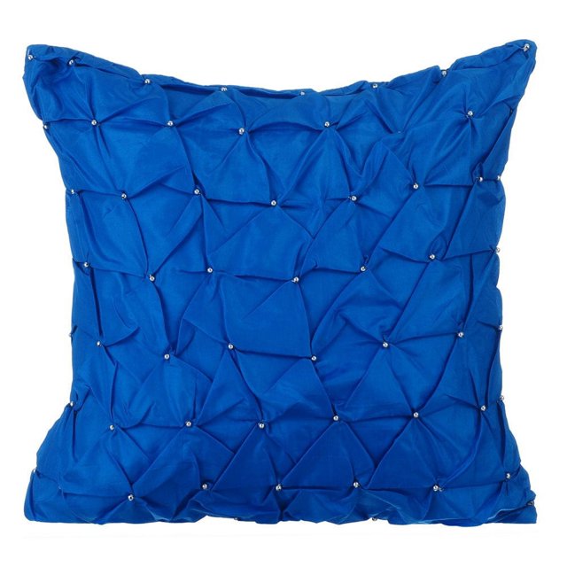 Royal Blue Pillows Cover, Textured Knotted Pintucks Solid Pillowcases, 20x20 inch (50x50 cm) Throw Pillows Cover, Solid Pillow Covers, Square Taffeta, Modern Style - Royal Blue Texture