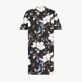 thumbnail image 5 of Pisexur Robes d'Été pour Femmes Mode Imprimé Floral Robe Décontractée Ample Col en V Manches Courtes Robes T-Shirt Fluide Surdimensionnée Robe de Plage avec Poches Grande Taille Mi-Mollet L-5TG, 5 of 5