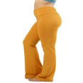 thumbnail image 3 of CHUANK Womens & Plus Stretch Cotton Fold-Over High Waist Bootcut Workout Flared Yoga Pants, 3 of 5