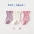thumbnail image 2 of Chaussettes pour Bébés Filles, Lot de 3, Bord Ondulé à Volants, Revers, Chaussettes à la Cheville, Tout-Petits, Nourrissons, 2 of 5