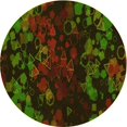 thumbnail image 1 of Ahgly Company Tapis Rond Lavable en Machine Intérieur Transitionnel Noir Brun, 6 Pieds Rond, 1 of 7