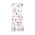 thumbnail image 5 of PMVFHDE Robe Florale Printemps Été pour Filles / Col Rond Sans Manches Tenue Décontractée / Tenue de Fête Légère pour Tout-Petits à Préadolescents Bleu Clair, 8-9, 5 of 5